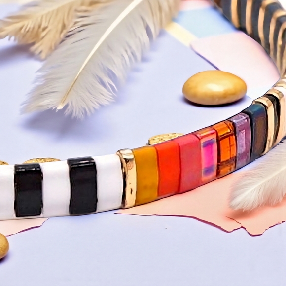 🆕️Handmade Tila Bead Bracelet | Boho Chic Adjustable Stacking Trendy Jewelry✨ - Picture 7 of 13